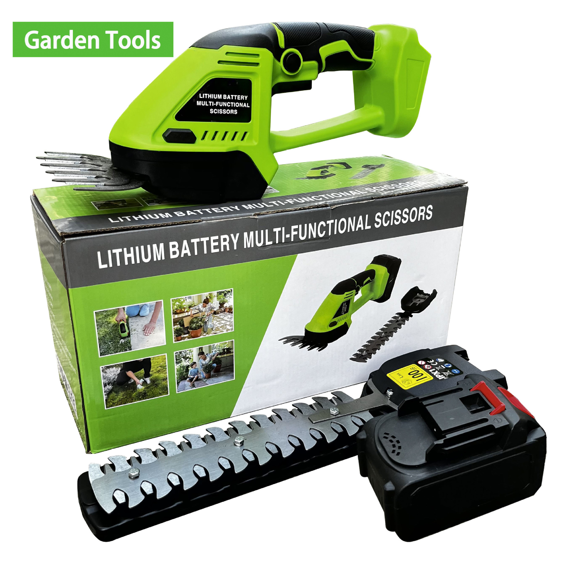 绿篱机 20V电​​动灌木修剪机 手持式割草机 树篱剪电动绿篱机