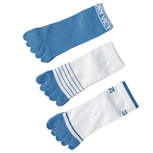 Toe socks, women's striped breathable short-tube cotton socks, anti-athlete and sweat-absorbent women's socks, short-tube cotton socks, split-toe sports cotton socks