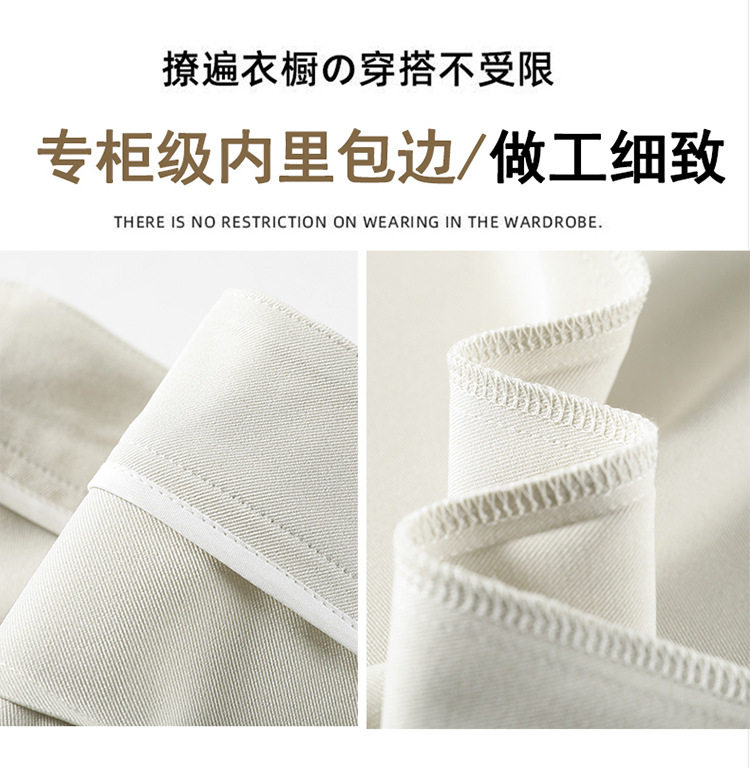 Quần tây nữ ống rộng lưng cao phom suông dài chấm gót — Mơ - Extra Long (Bộ sưu tập mùa xuân, 160cm trở lên), Mẫu Apricot-regular (dành cho mùa xuân và mùa thu, chiều cao dưới 159cm), Xám đậm - Dáng dài (mẫu xuân thu cho người trên 1m60), Xám đậm-đường kính (mẫu xuân thu dưới 159cm) chi tiết 24