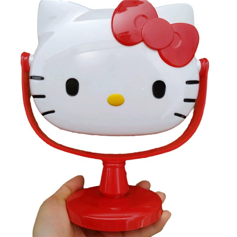 Настольное зеркало Hello Kitty, вращающаяся голова, милый дизайн для DIY с блёстками