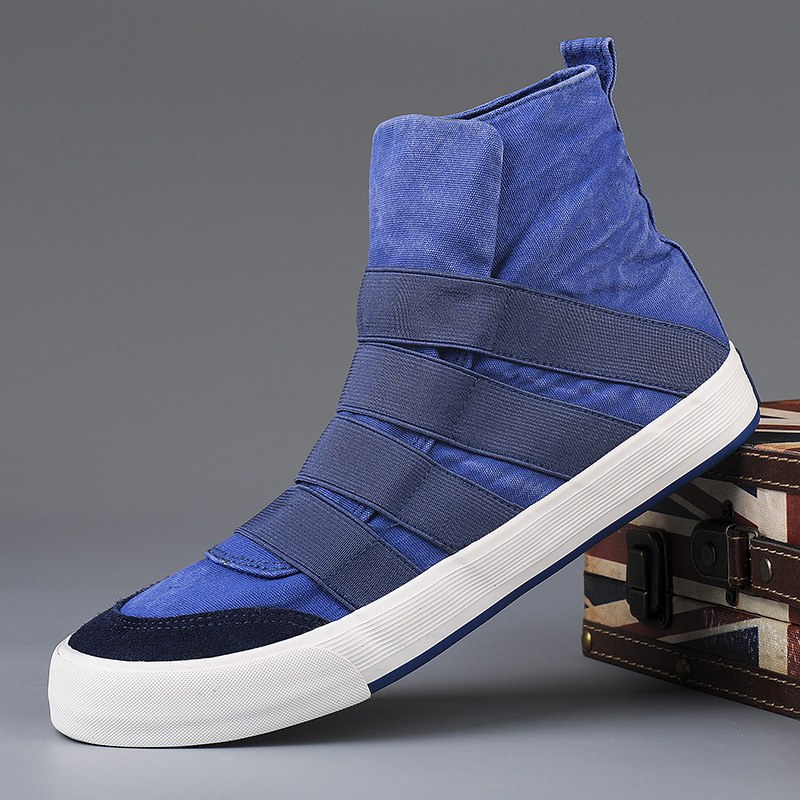 Cross-Border Men's shoes 15A01 new men's shoes Korean high-top shoes slip-on canvas shoes men's casual shoes lightweight
