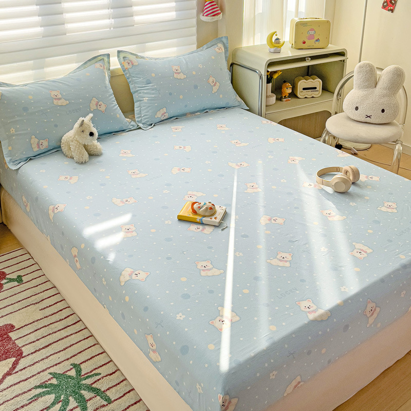 2025 nueva funda de cama de algodón de una sola pieza funda protectora de colchón de impresión todo incluido nueva funda de cama de algodón individual