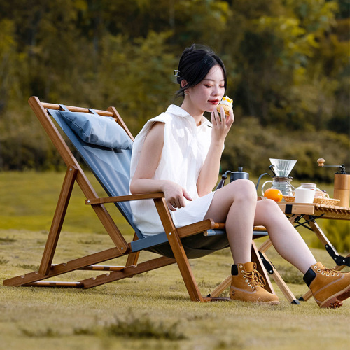 Beach chair foldable camping chair outdoor chair portable backrest chair lounge chair home use leisure comfortable cool chair