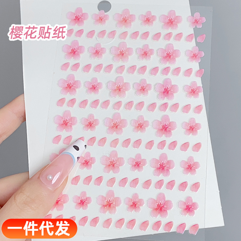 Pink cherry blossom stickers face stickers jewelry stage makeup face antique painting creative makeup decals nail decoration