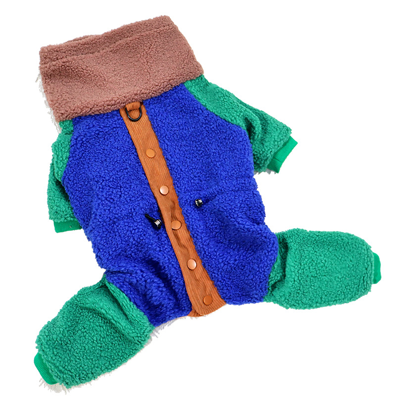 FADOU 두꺼운 네 다리 옷 한 겨울 어린 양 벨벳 따뜻한 기모 퍼그 개 뚱뚱한 개 겨울 개 옷