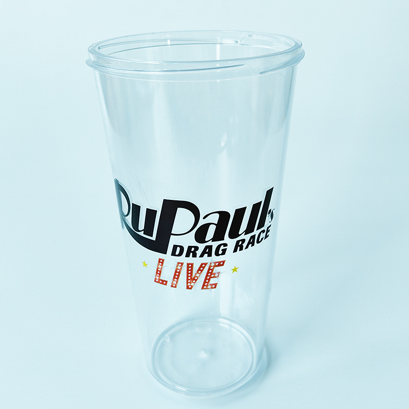 Fábrica directa 24oz taza de paja de plástico publicidad creativa taza de agua regalo promocional 680ML taza transparente taza PS