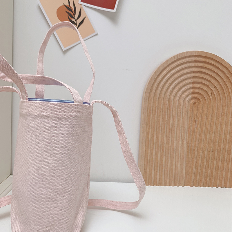 Bolsa de lona creativa portátil crossbody bolsa de paraguas bolsa de teléfono móvil cubierta de la caldera botella de agua bolsa de leche té aislado taza de agua cubierta