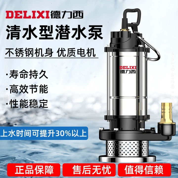 Погружной насос Delixi водяного типа постоянного тока из нержавеющей стали 12v24v48v60v для бытового орошения сельскохозяйственных угодий