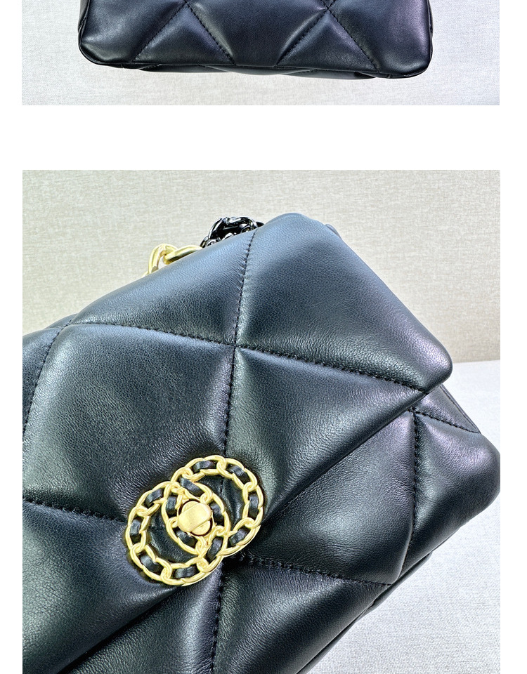 Damen Umhängetasche Aus Echtem Lammleder Mit Rautensteppung Kette_voghion.com