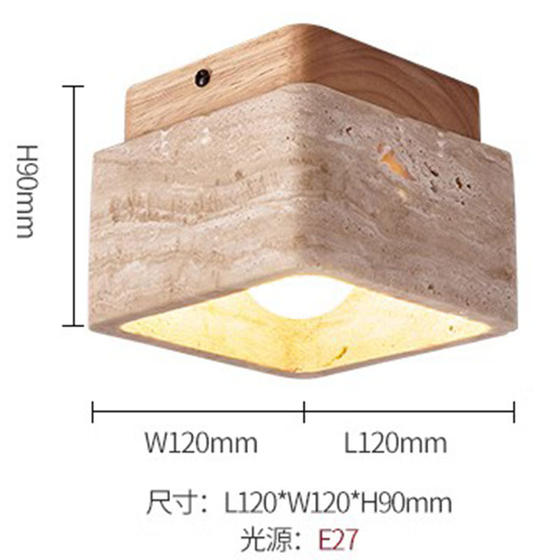 Estilo de seda cueva amarilla lámpara de techo de piedra Arte Creativo nórdico lámpara de techo pasillo japonés entrada B & B balcón
