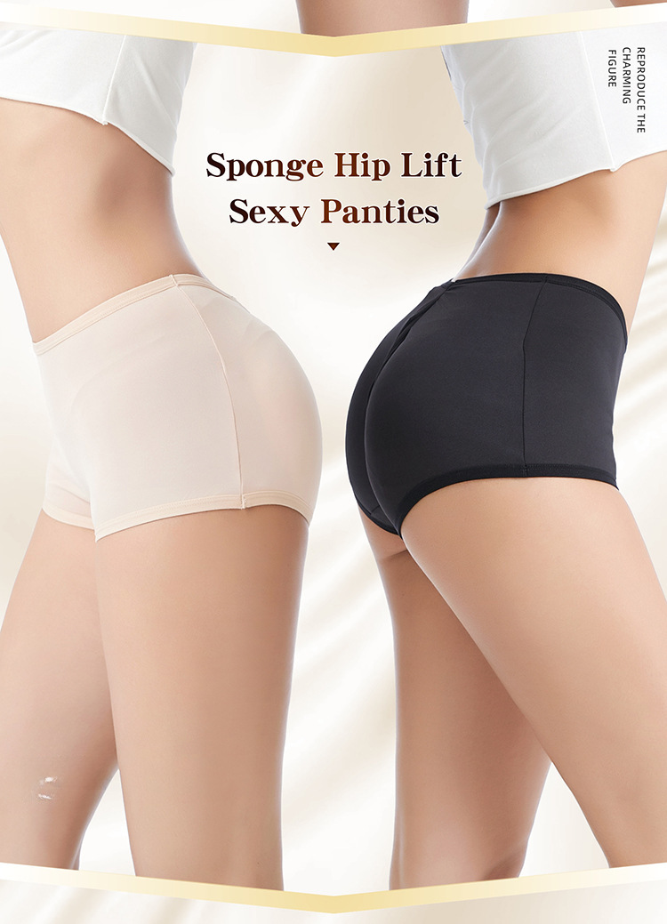 Cross-border European and American Body Shaping Pants  Ass PP Sponge Pad Removable Full Hip Full Hip Peach Hip Base Underwear_voghion.com