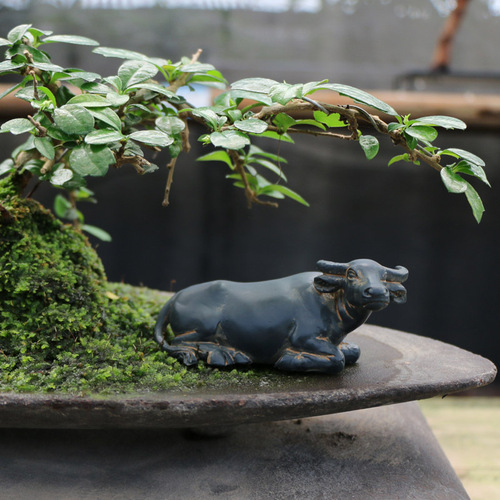 Animal buffalo ornaments micro landscape bonsai landscaping decorations flower pots courtyard rockery flowing water decoration home accessories