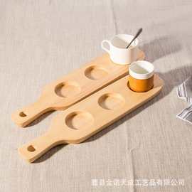 木质酒托酒杯托盘手柄杯托杯垫酒吧ktv商用三孔木杯托logo