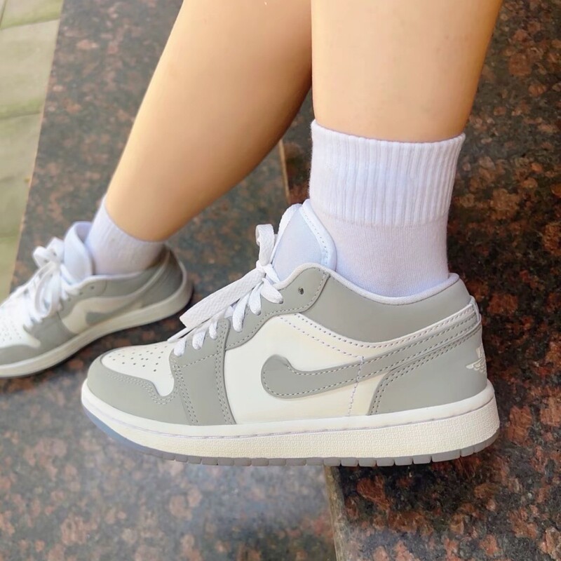 Cross-Border Original Shoes Aj1 Low-Top Smoke Gray Black Green Toe Gray White Pink Purple Unisex Couple Casual Sports Sneakers