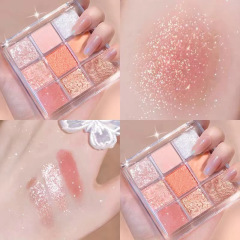 Capel's new transparent nine-color eyeshadow palette sequins earth acrylic nine-square eyeshadow flower art manufacturer wholesale
