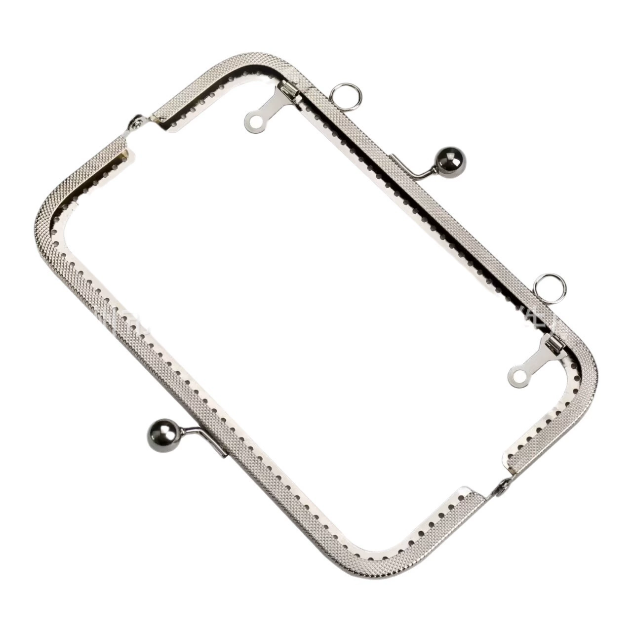 Square round beads, materials set, silver bag accessory, 18-20-25cm