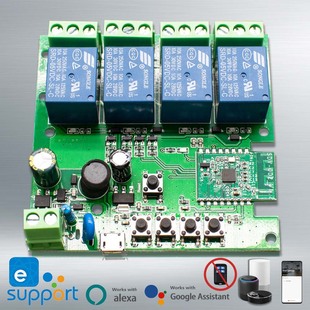 Wifi Smart Switch Dc5V85-250V Wireless 4-Way Relay Remote Control Switch Ewelink