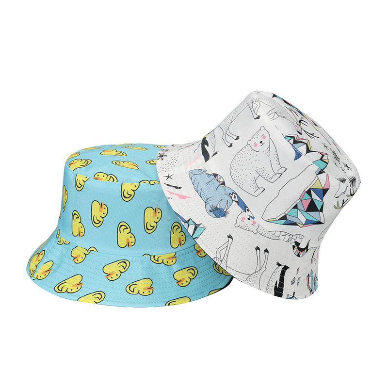 Sewing Design Women's Cute Duck Sewing Flat Eaves Bucket Hat