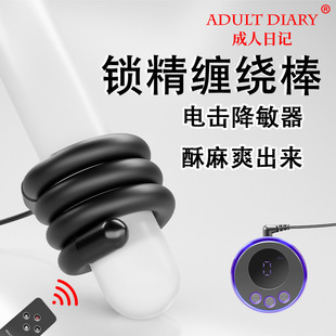 Dual Physical Locking Sperm Ring, Fun Ring, Physical Desensitization Electric Shock Ring, Male-Specific Masturbation Massager and Trainer
