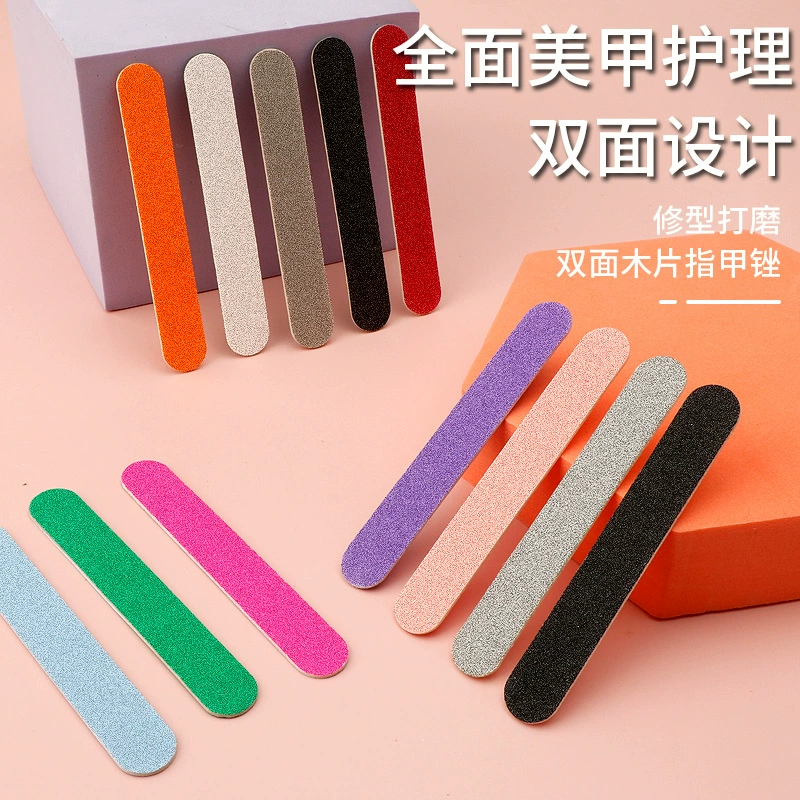 Фабрика спотовых инструментов для ногтей Двусторонняя цветная деревянная пилка