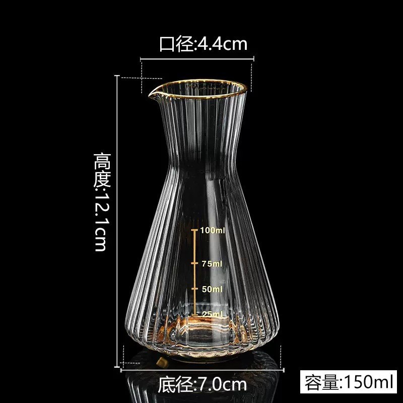Taza de vino china casera de vidrio de cristal copas de copas de oro copas de whisky