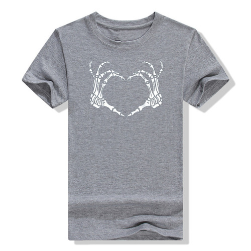 Cute Skeleton Hand Heart Sign Bones Costume Funny Black and White