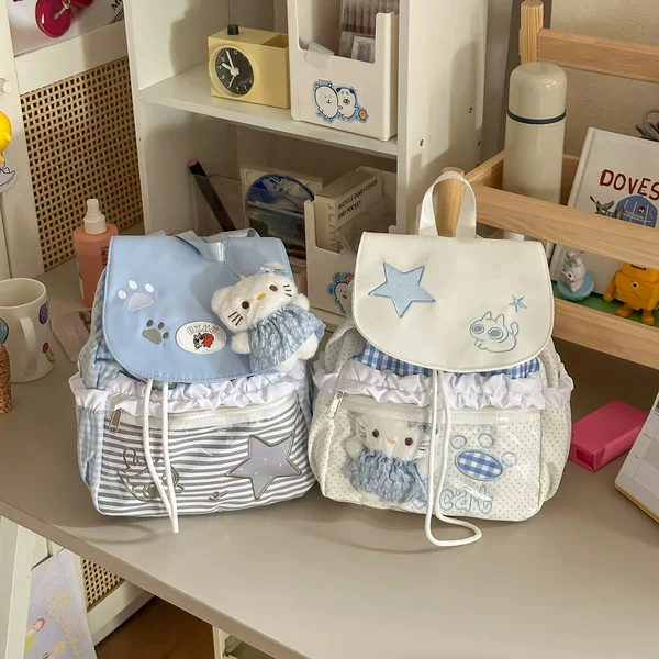 Cartoon Cute Embroidered Flip-Top Backpack 2026 New Korean Style Fresh High-Value Portable Small Backpack for Women
