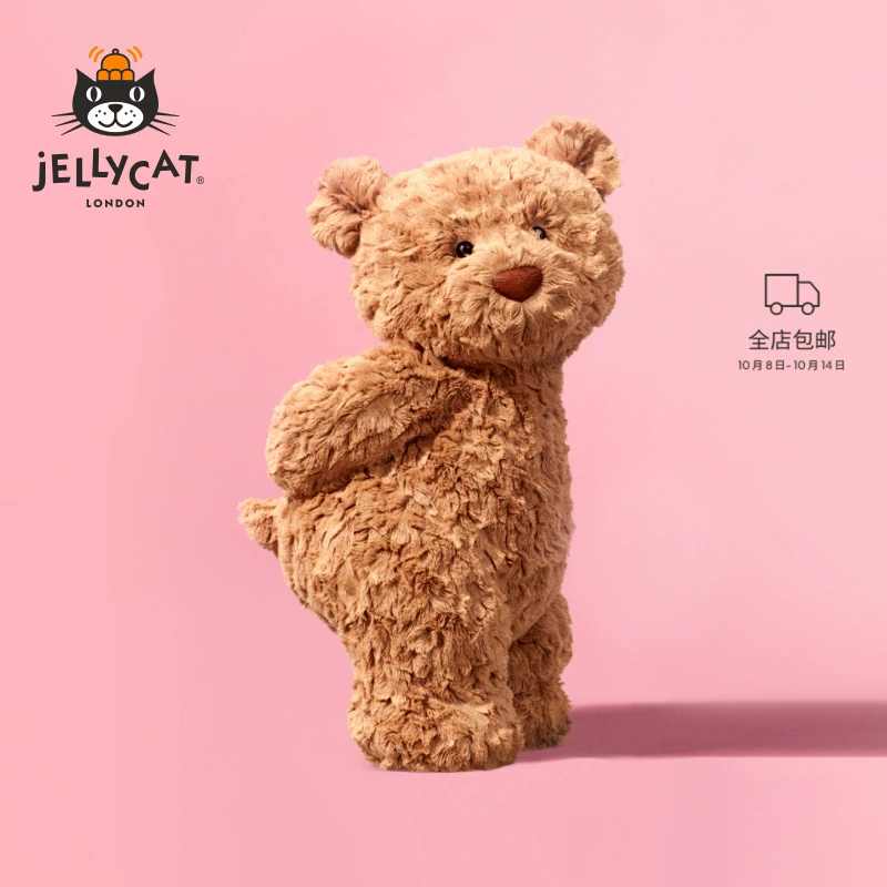 Британский плюшевый медведь Jellycat Barcelona, плюшевый мишка, комфортная кукла, подарок на день рождения, подарочная коробка