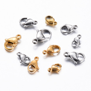 in stock stainless steel lobster buckle multi-size necklace bracelet buckle small accessories diy jewelry connection buckle wholesale