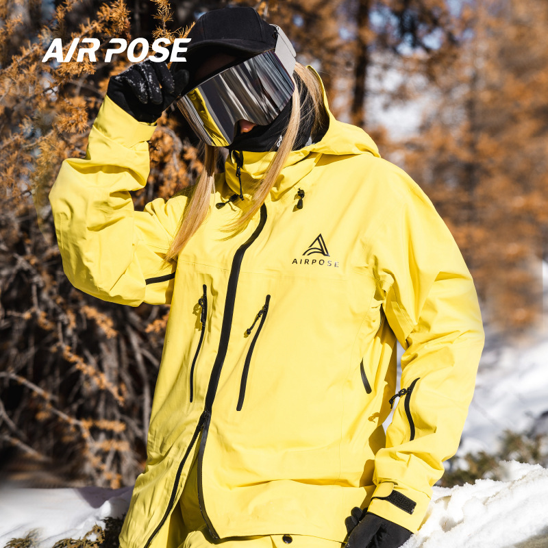 (2개) AIRPOSE2023 새로운 3L 하드 쉘 스키 세트 여자 싱글 보드 남자 더블 보드 방수 내마모성 세트 탑