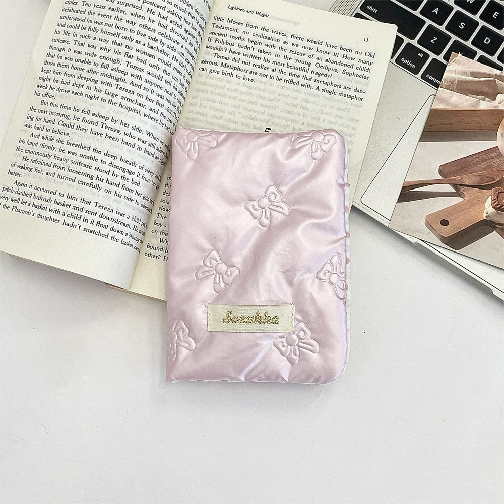 Чехол для паспорта (бренд) милый, декор бантик и держатель карты, корейский стиль, компактный 11,5×14 см