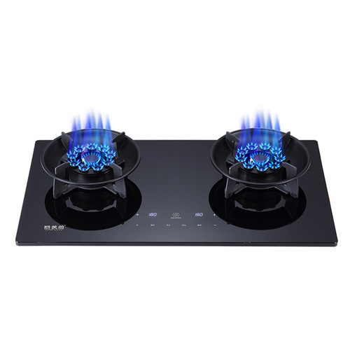 Smart touch timer gas double stove household gas stove stove liquefied gas natural gas double stove flip-top magic dish stove