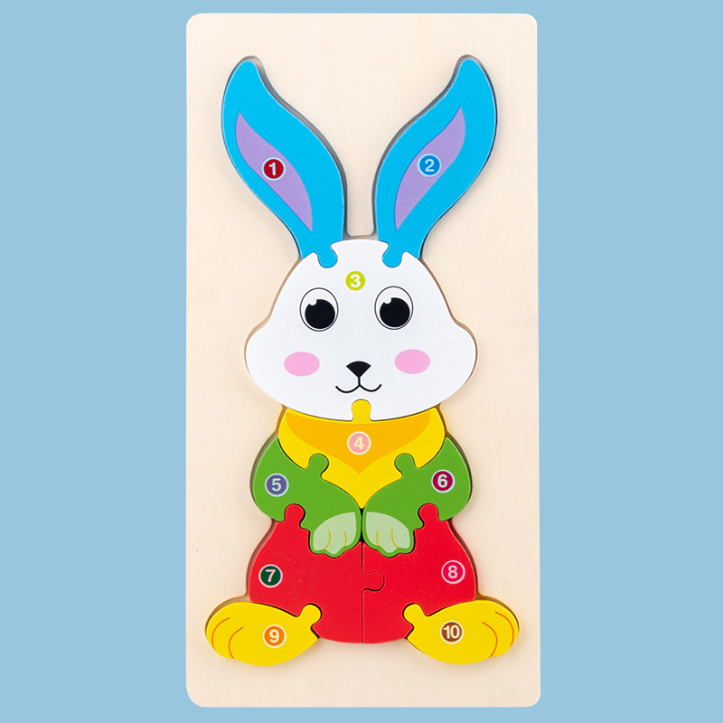 Madera de madera de educación temprana rompecabezas cognitivo juguetes educativos para niños bloques de construcción gran panel 3D rompecabezas tridimensional al por mayor