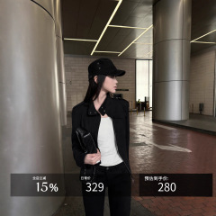 5werkwen 显瘦Barnfit 立领短款复古麂皮绒夹克宽松春秋短外套女