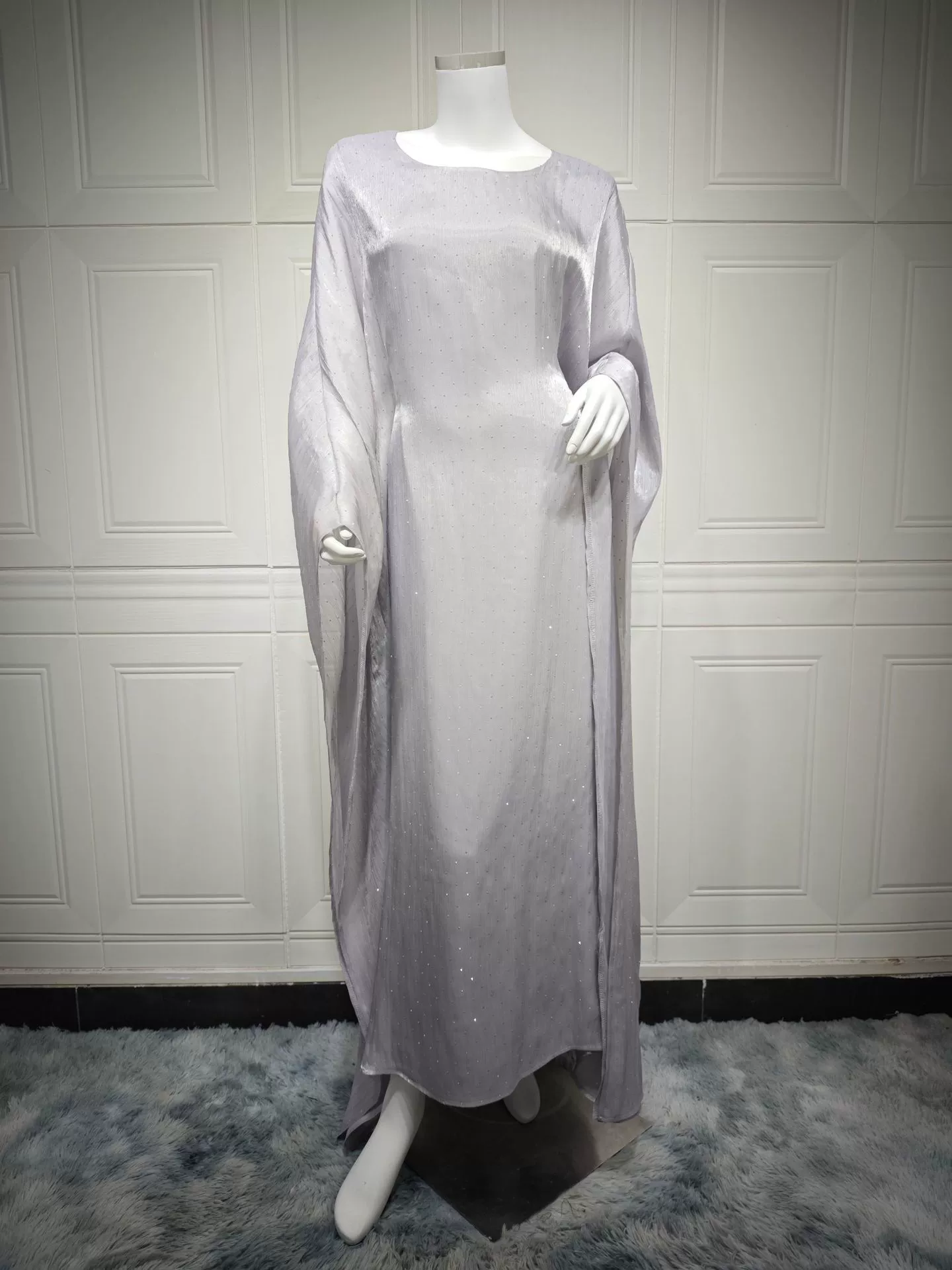 Абат Mq159modest — длинная элегантная роба, 100% полиэстер, абрикос или серый, размеры S–XXL