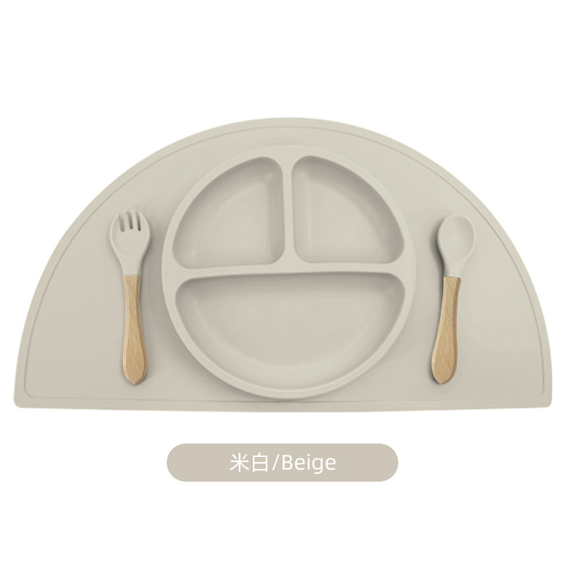 Vajilla de bebé de doble capa, mantel semicircular para niños, almohadilla de aislamiento térmico de silicona, posavasos creativos, almohadilla antideslizante, mantel de mesa, mantel occidental