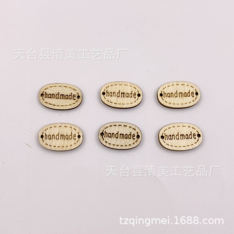 20*13mm color madera madera ovalada signo botón DIY artesanía hecha a mano 50 piezas por paquete