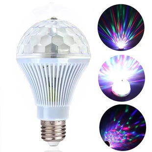 LED magic ball lamp colorful rotating light bulb stage lamp KTV colored lamp stripe magic ball lamp 3w6w crystal magic ball lamp