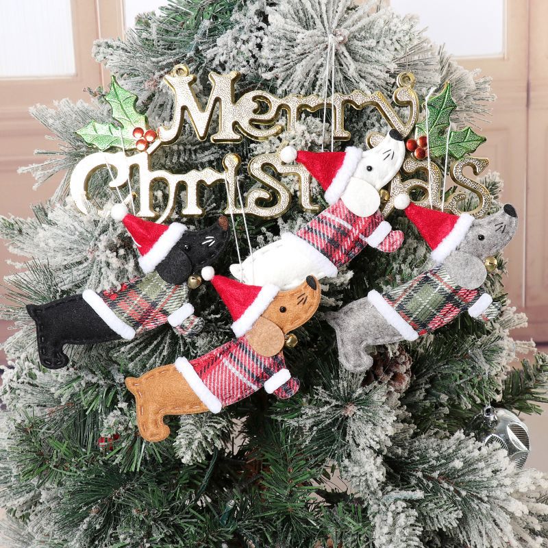 30g Weight Christmas Fashion Dog Nonwoven Party Hanging Ornaments