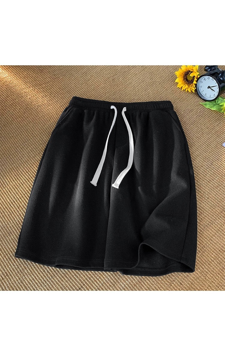 Men's Summer Sports Casual Shorts Loose Plus Size Waffle Five Point Pants New Style_viptrois.com