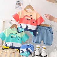 Children's sleeves, set, summer summer clothing for boys, short sleeve T-shirt, shorts, children's clothing, Korean style, wholesale