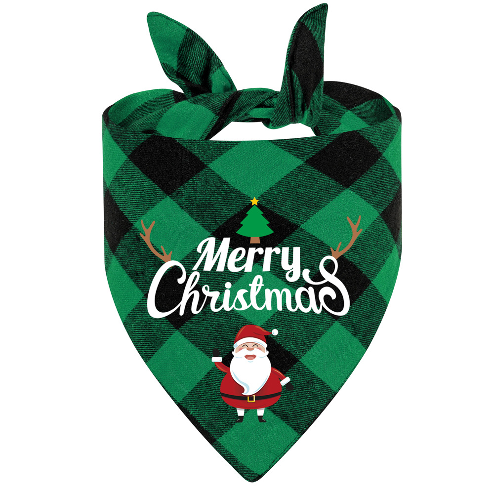 Tanpopo de algodón transfronterizo perro saliva Toalla de Navidad triángulo toalla mascota bufanda mascota ropa