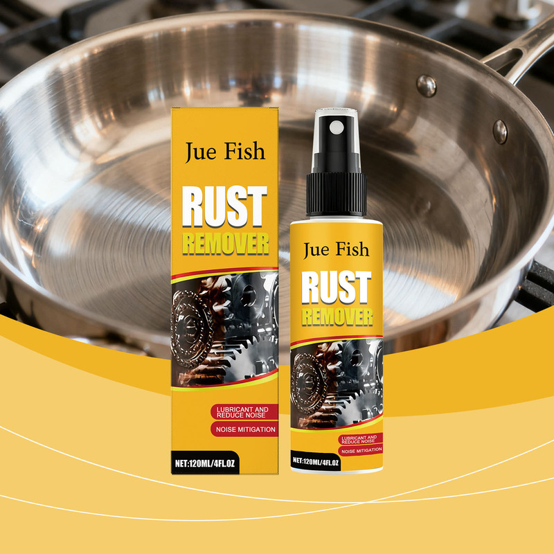 Jue Fish Rust Removal Spray Gently Cleans Metal, Lubricates and Reduces Noise, Multi-Surface Rust Removal Spray