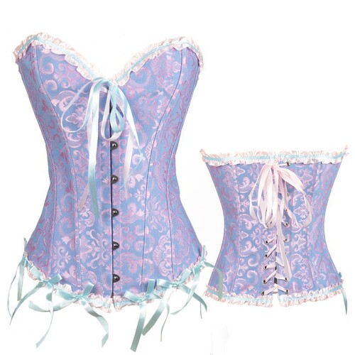 Floral Waist Cincher Corset Shaping Skeleton Bodysuit Latex Bondage Dress European Court Shaping Top