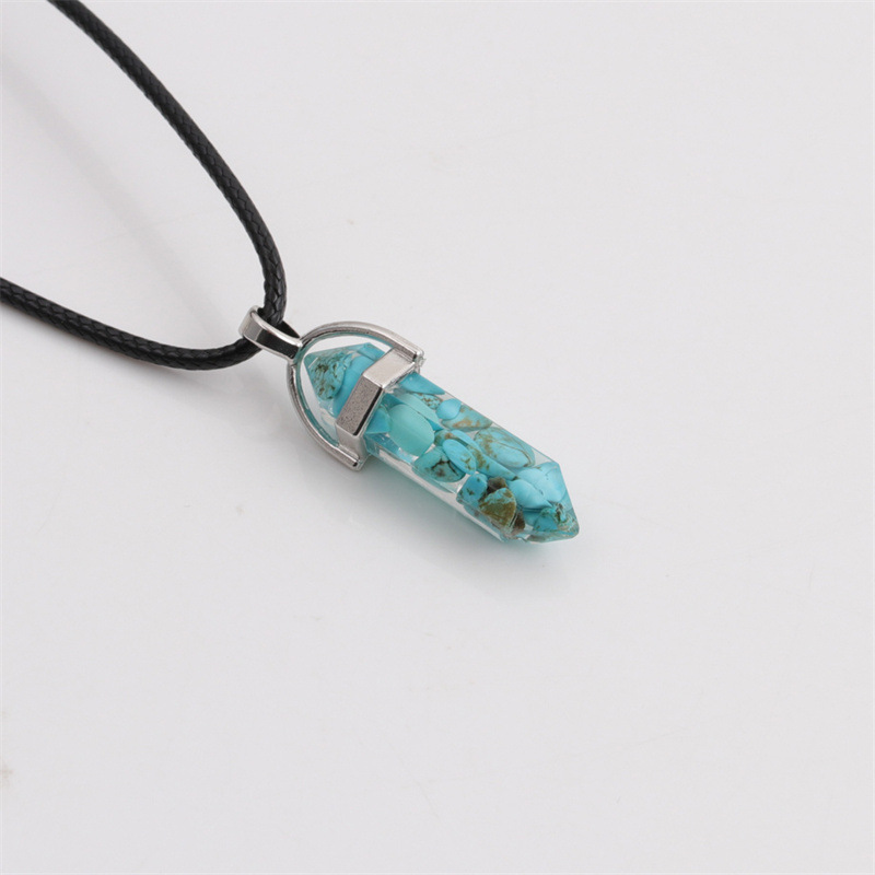 Nihaojewelry Fashion Turquoise Multicolor Hexagonal Pendant Necklace Wholesale Jewelry display picture 6