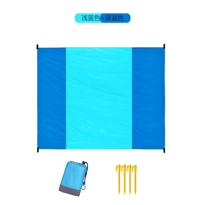 Sunshade Canopy, Avtomobil yan çətirləri - beach-mat-lake-blue-dark-blue-140200cm-exclusively-for-the-beach