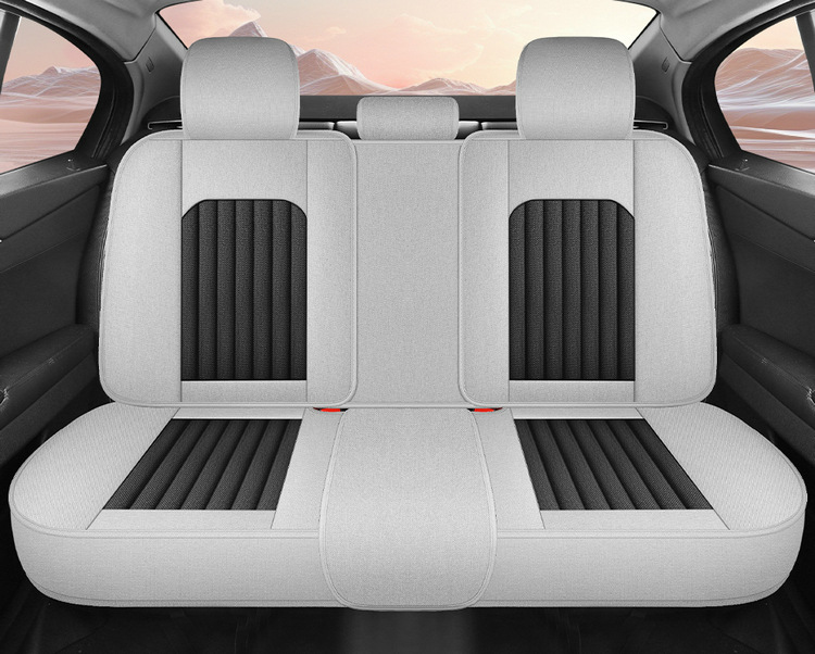 Cross-Border Car Seat Cover for All Seasons, Hemp Style, Fully Enclosed, Breathable and Wear-Resistant, Universal Five-Seater Car Interior Cushion