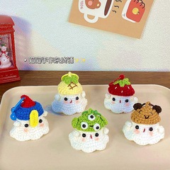 DIY Halloween ghost costume ornament handmade knitted finished bag accessory romantic couple best friends keychain