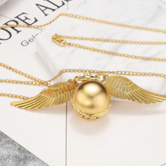 Harry Potter Pocket Watch Golden Snitch Angel Wing Ball Love Pocket Watch Angel Ball Retro Pocket Watch Necklace Watch