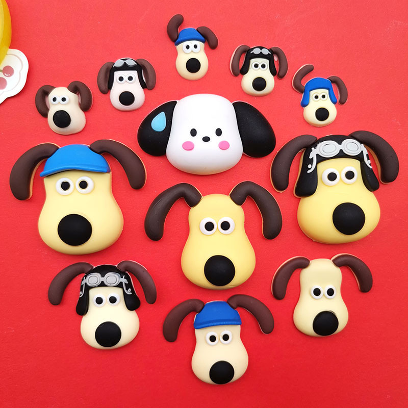 Cartoon three-dimensional PVC soft rubber glasses dog sweat dog diy jewelry hairpin phone case water Cup hole shoes accessories